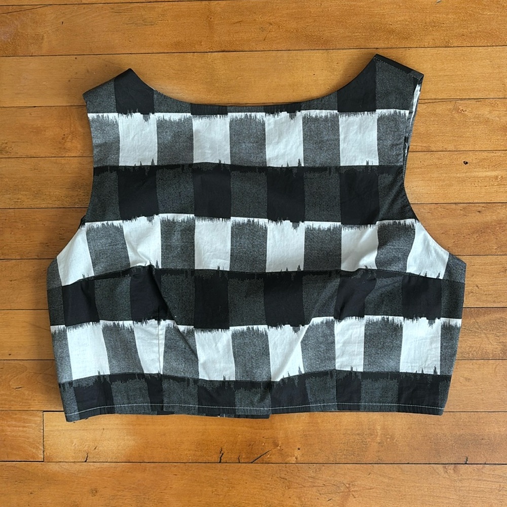 UO Checked Crop Top L
